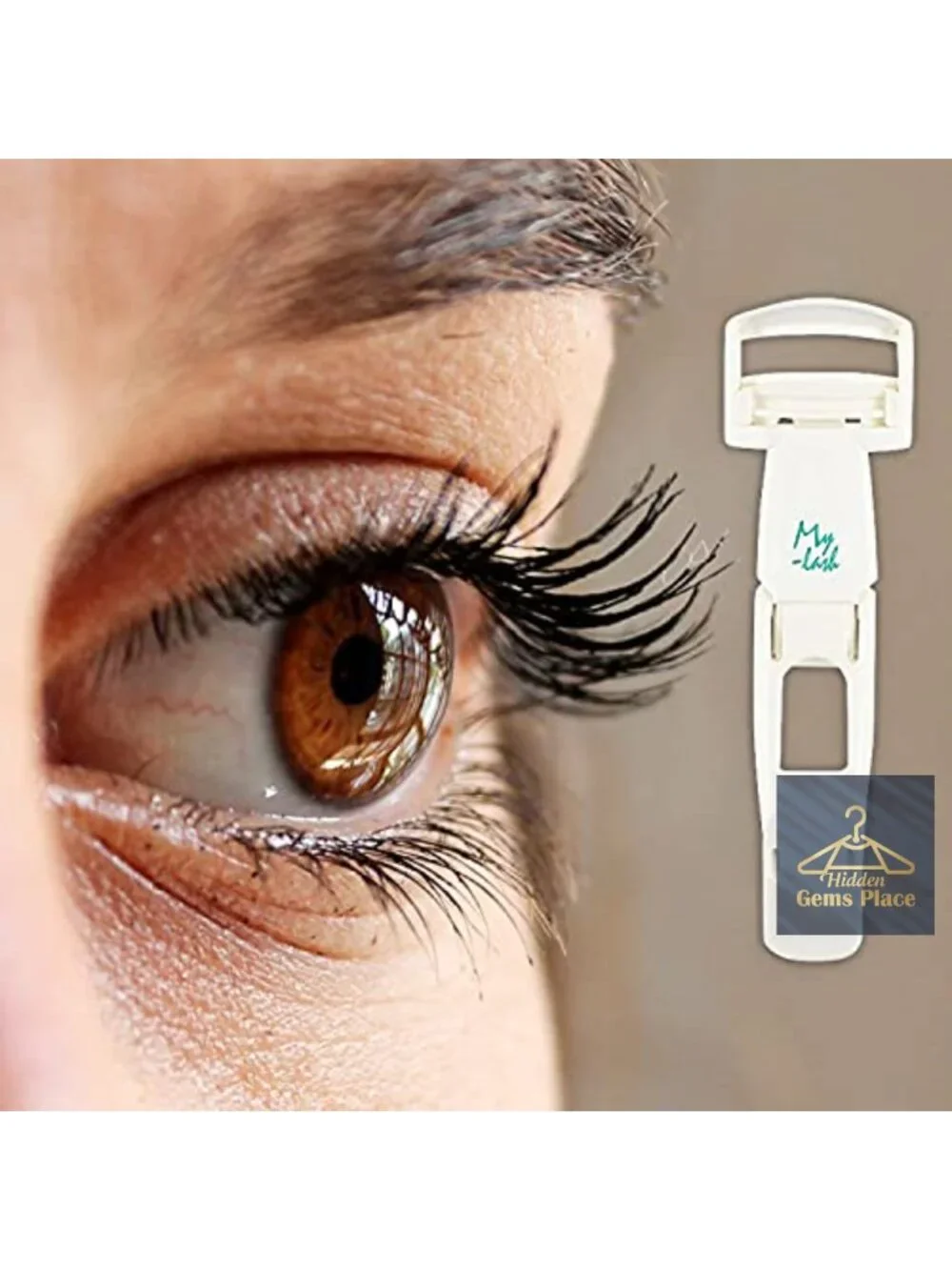 Folding Push Up Eyelash Curler with Extra Silicone Pad, Travel Size